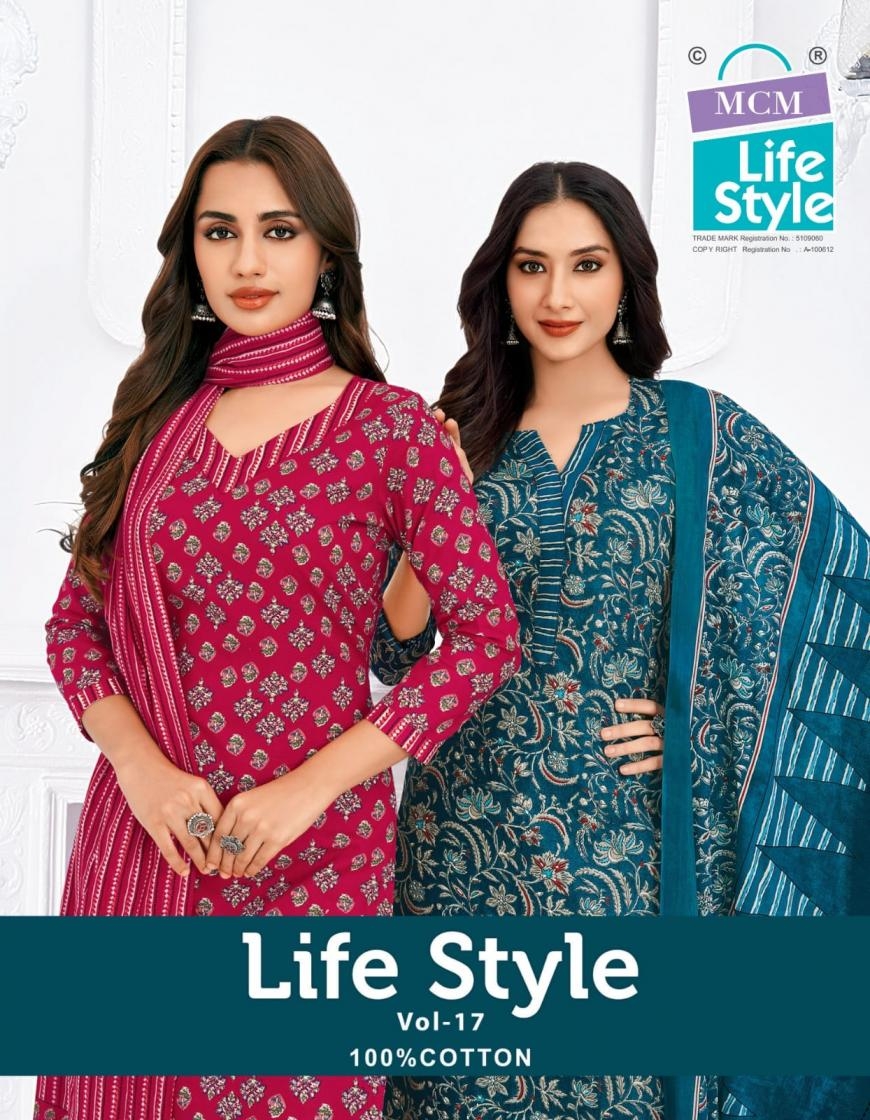 mcm lifestyle vol 17 series 1701-1712 cotton readymade suit