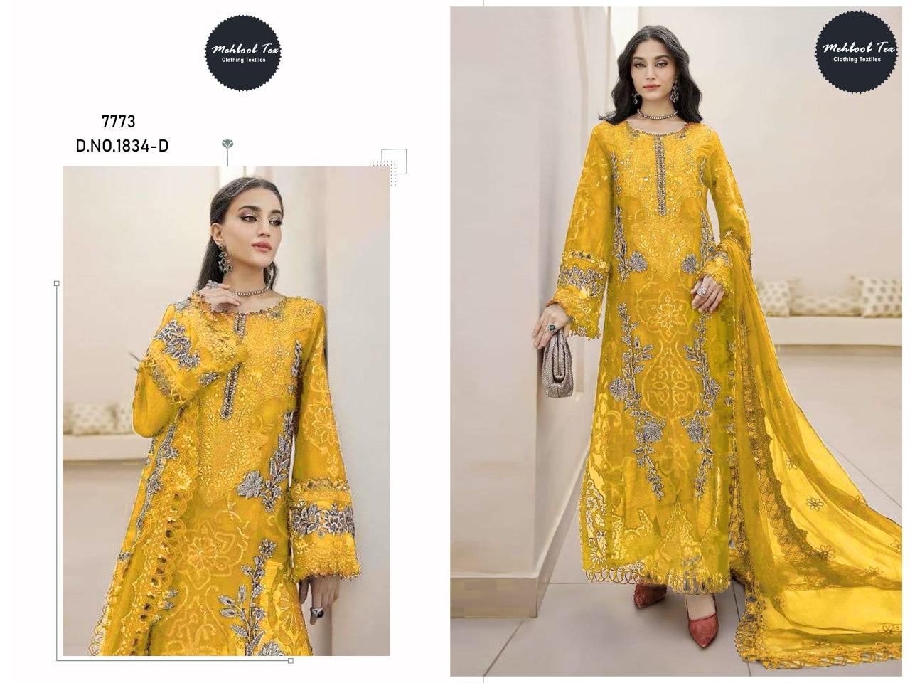 mehboob tex 1834 DINTING chiffon Heavy  wholesale suit