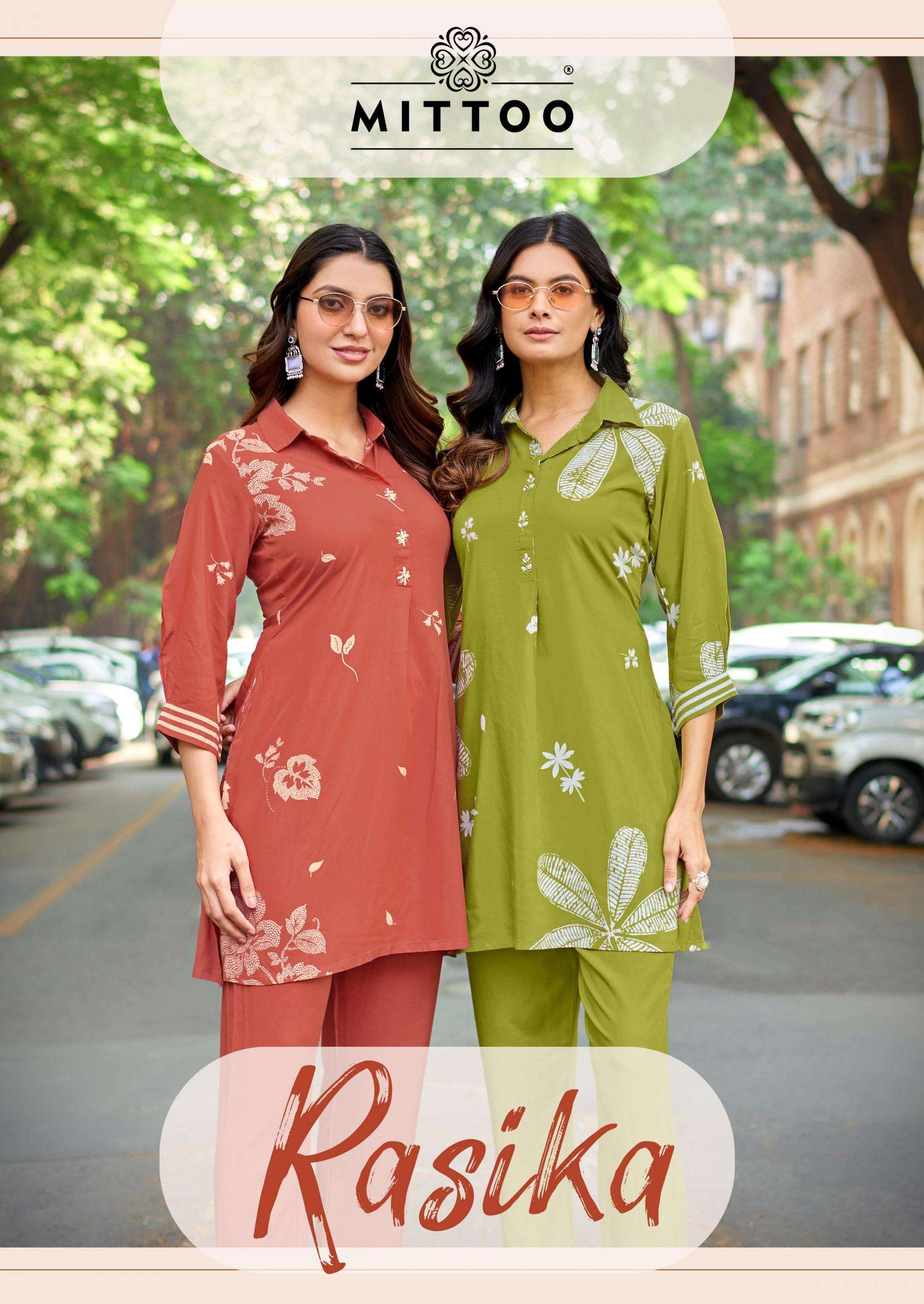 Mittoo rasika series 3001-3006 fancy rayon kurti with bottom