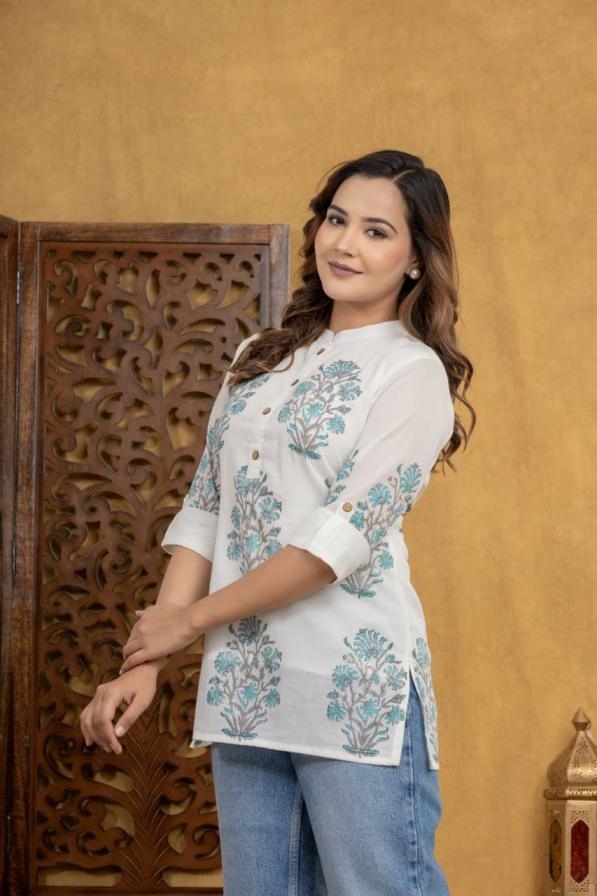 modern mul mul cotton readymade combo short kurtis