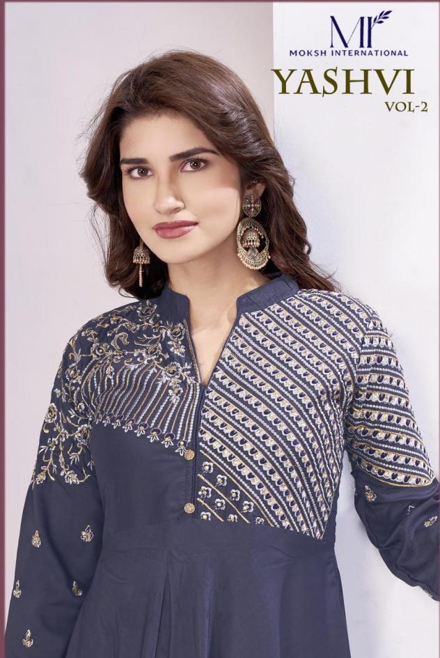moksh yashvi vol 2 series 51072-51074 maslin readymade gown