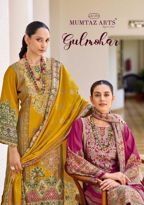 mumtaz arts gulmohar series 1001-1004 viscose muslin wholesale suit