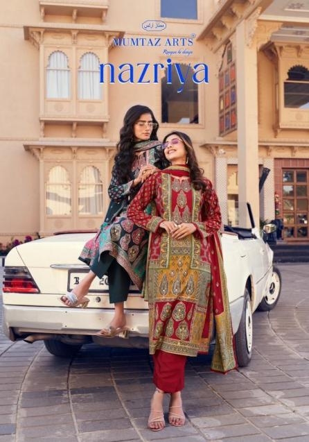 mumtaz arts nazriya series 1101-1104 viscose muslin wholesale suit