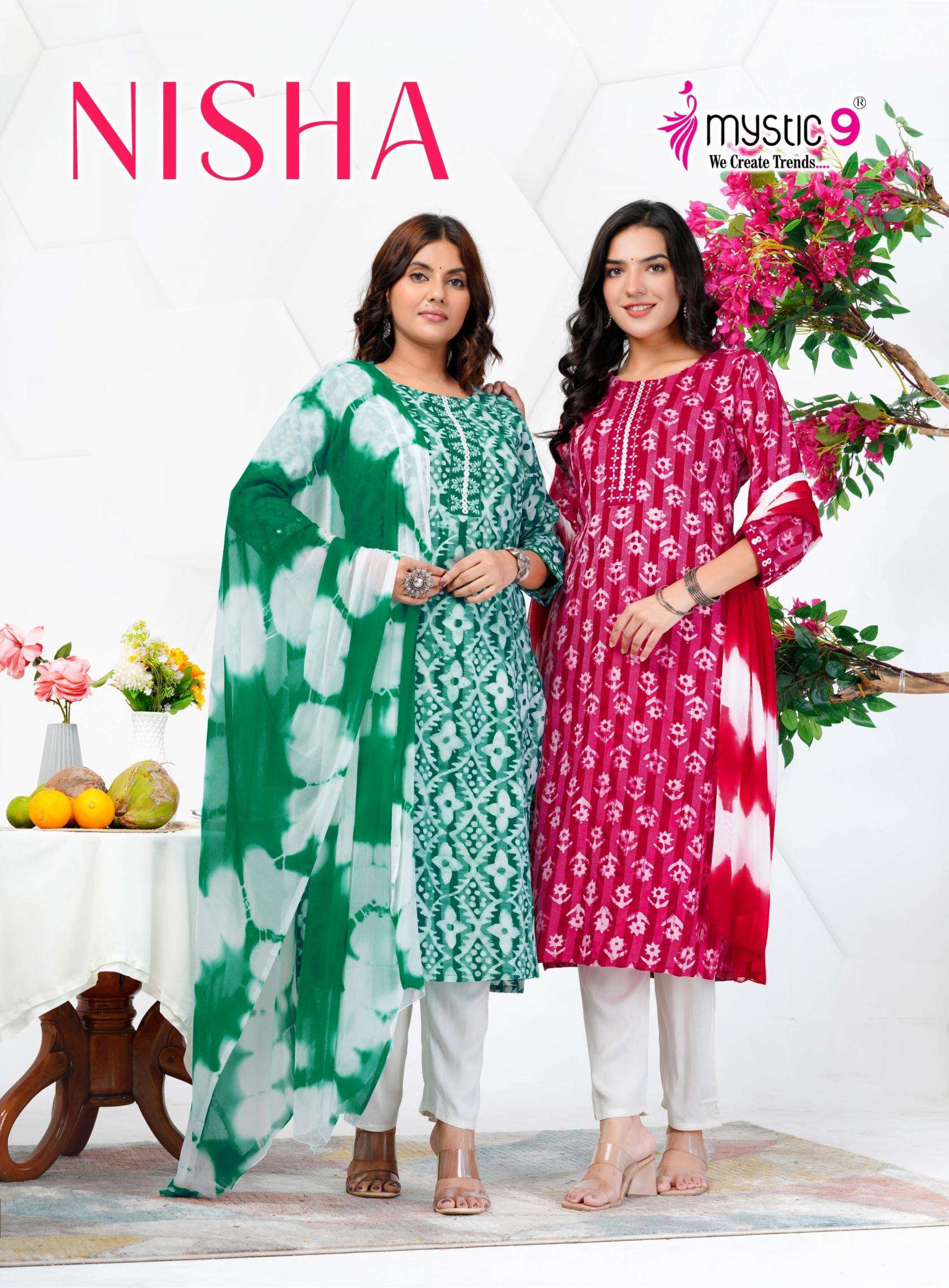 mystic9 nisha vol 14 series 14001-14008 cotton batik readymade suit