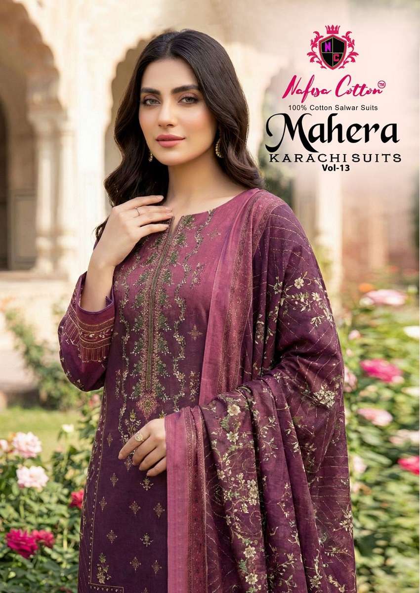 Nafisa Mahera Vol-13 series 13001-13006 Soft Cotton wholesale suit