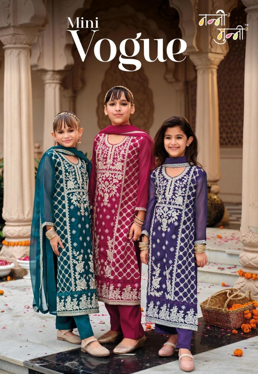 nanni munni mini vogue series 20-22 organza with embroidery work