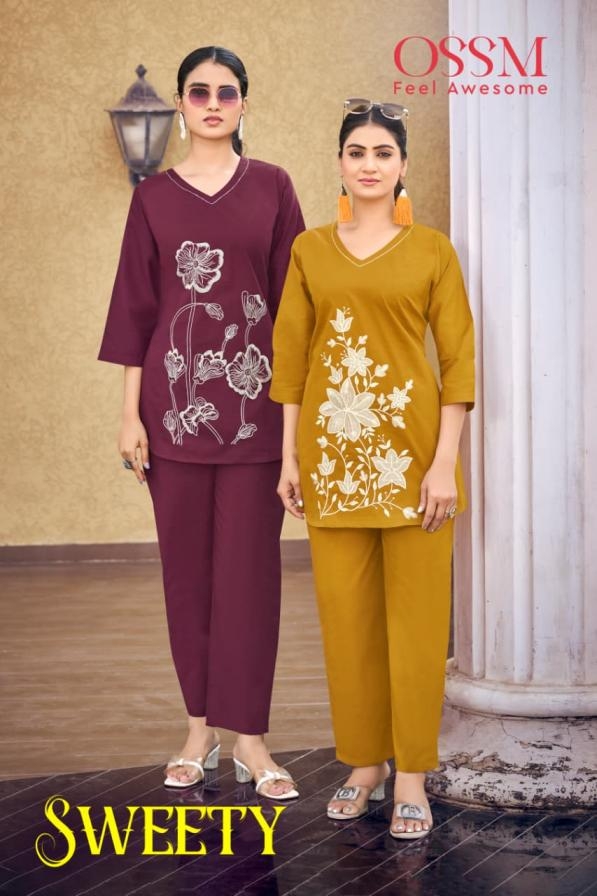 ossm sweety series 1001-1006 dhabu cotton casual co-ord sets