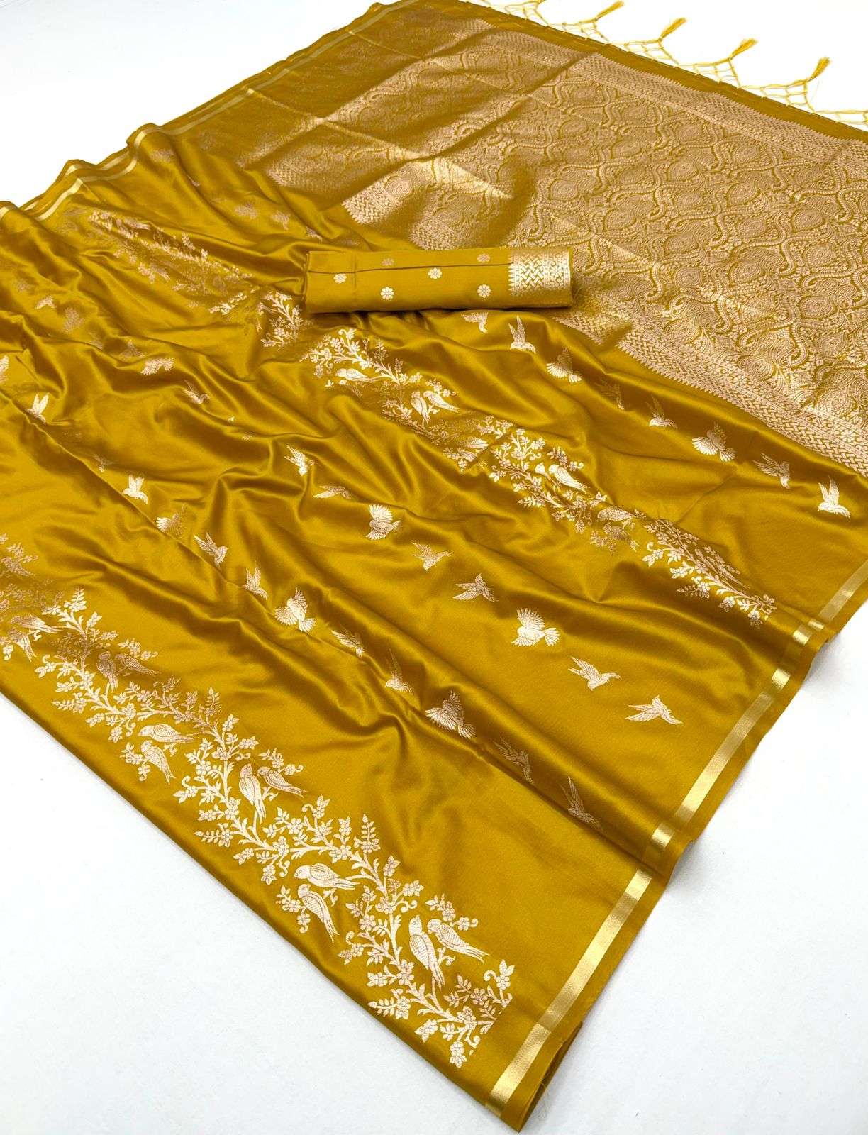 Rajtex Kanthkala Indigo series 001-006 Pure Satin Handloom Weaving Silk saree