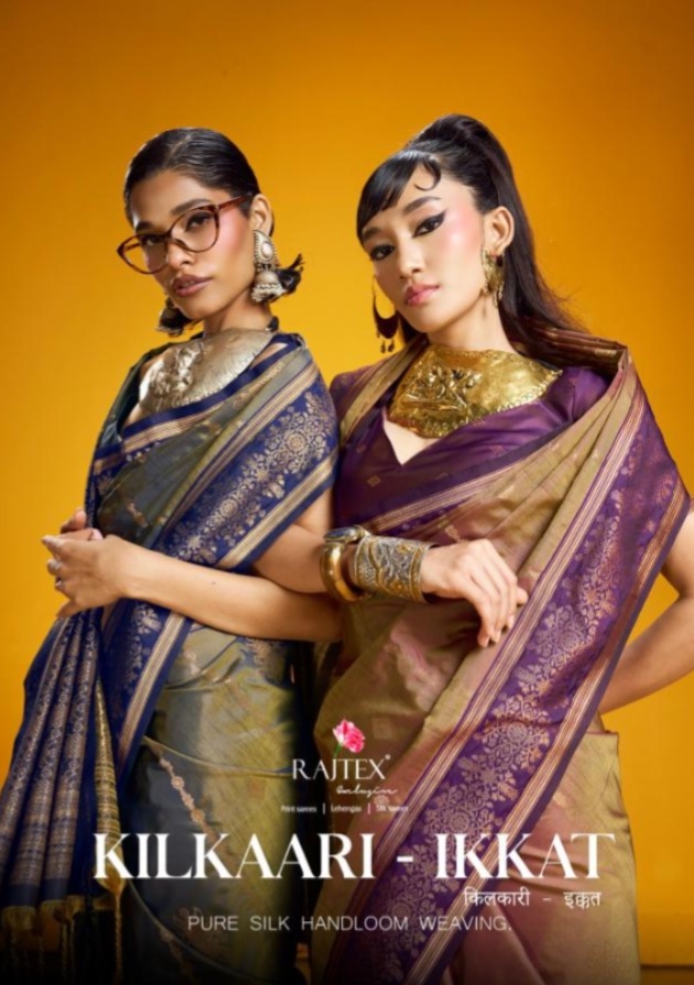 Rajtex Kilkaari - Ikkat series 001-006 Pure Silk Handloom Weaving wholesale saree