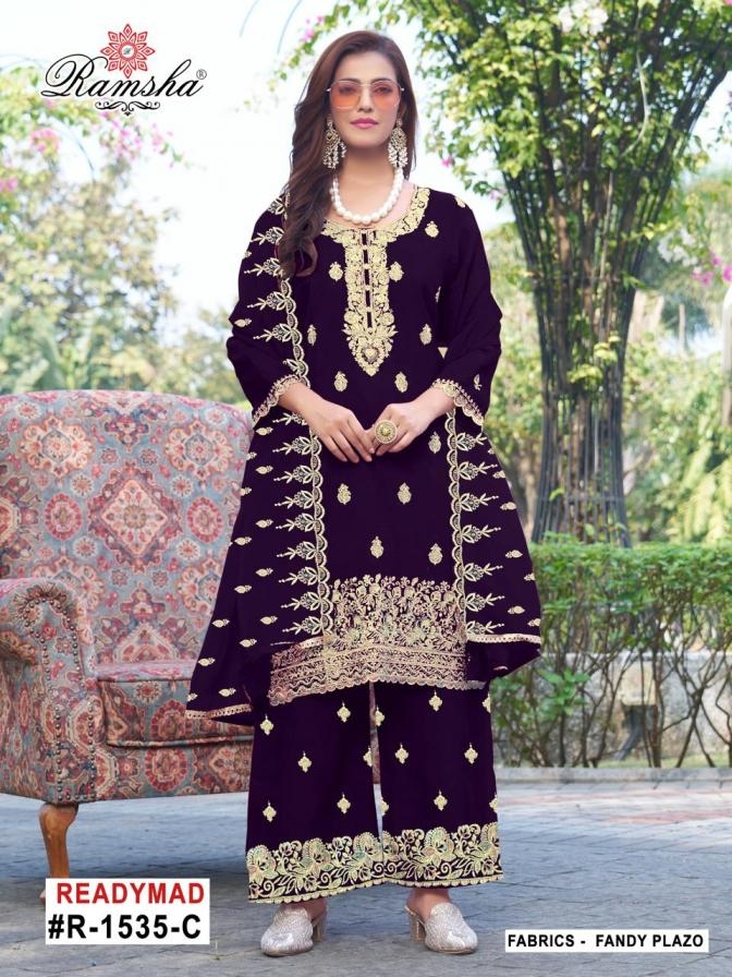 ramsha r 1535 nx FANDY embroidery readymade suit 