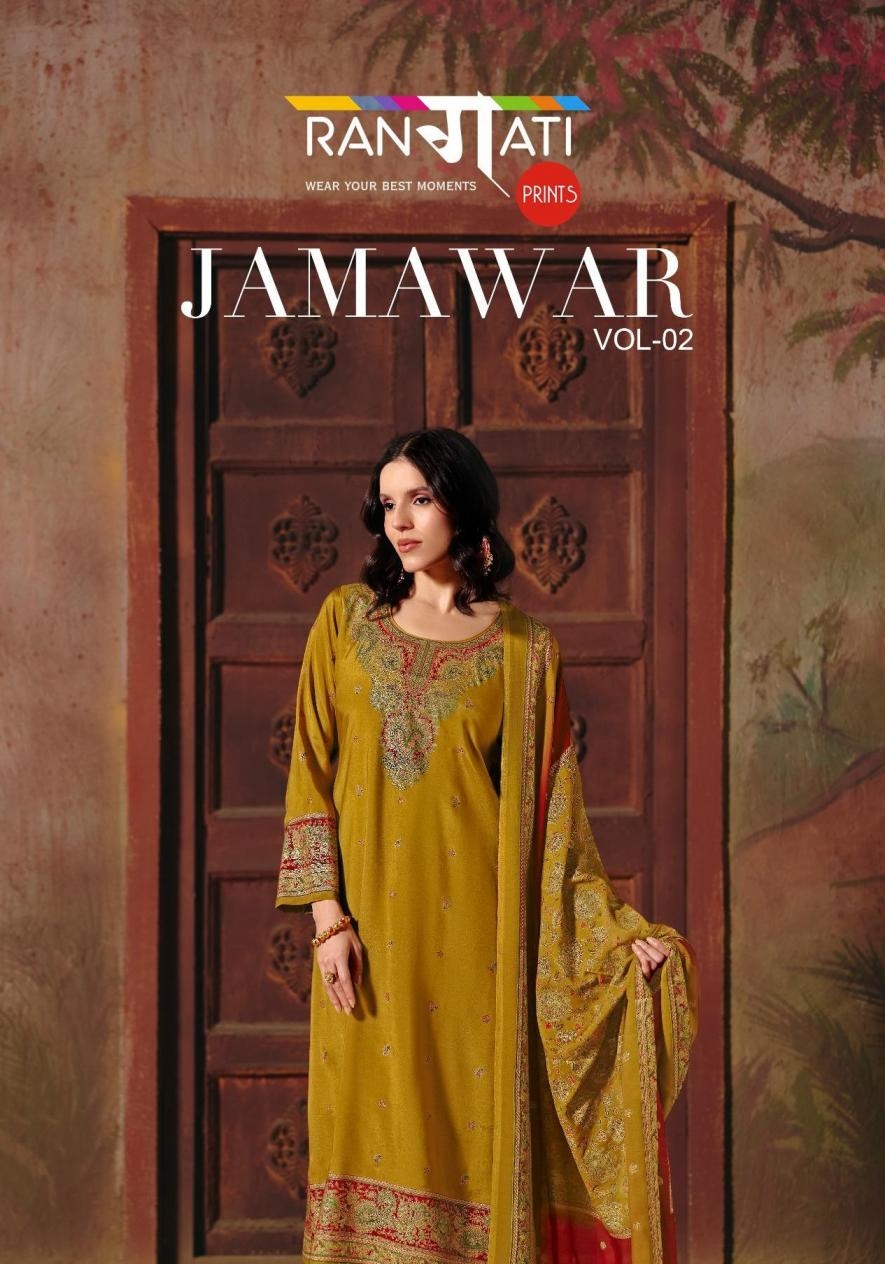 rangati jamawar vol 2 series 1001-1006 viscose muslin wholesale suit