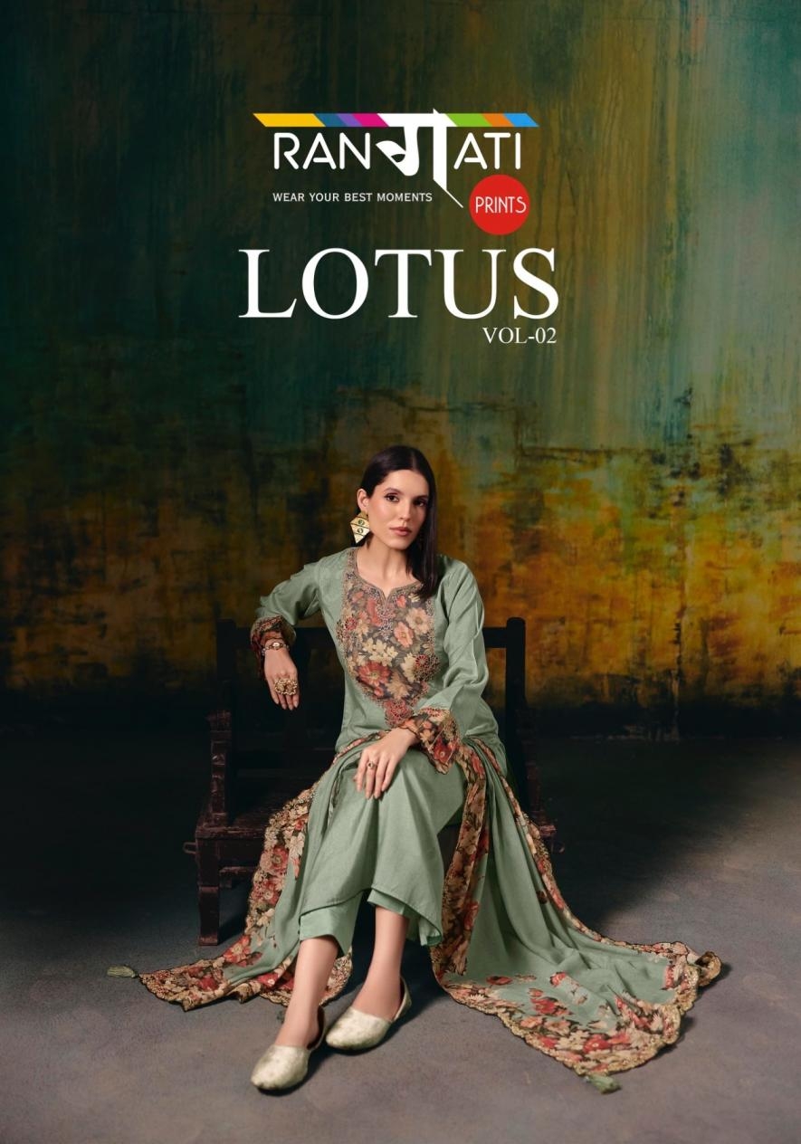 rangati prints lotus vol 2 series 1001-1006 Muslin Print wholesale suit 