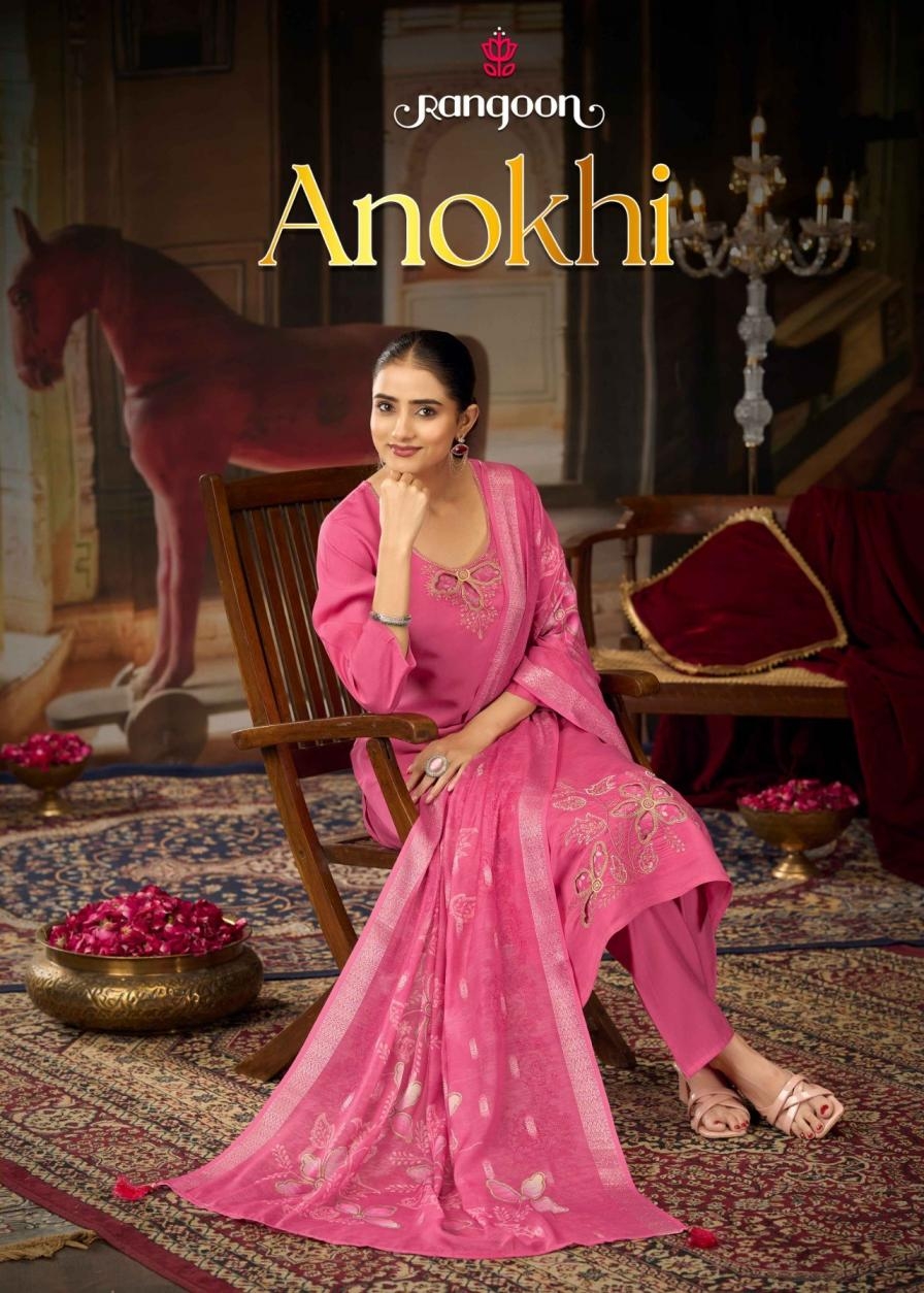 rangoon anokhi series 10421-10424 viscose readymade suit 