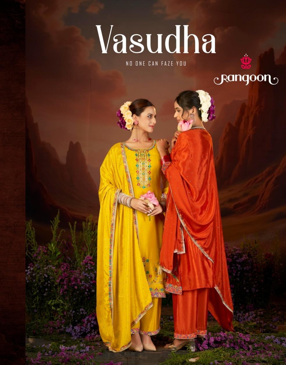 rangoon vasudha series 10221-10224 chinon wholesale readymade suit