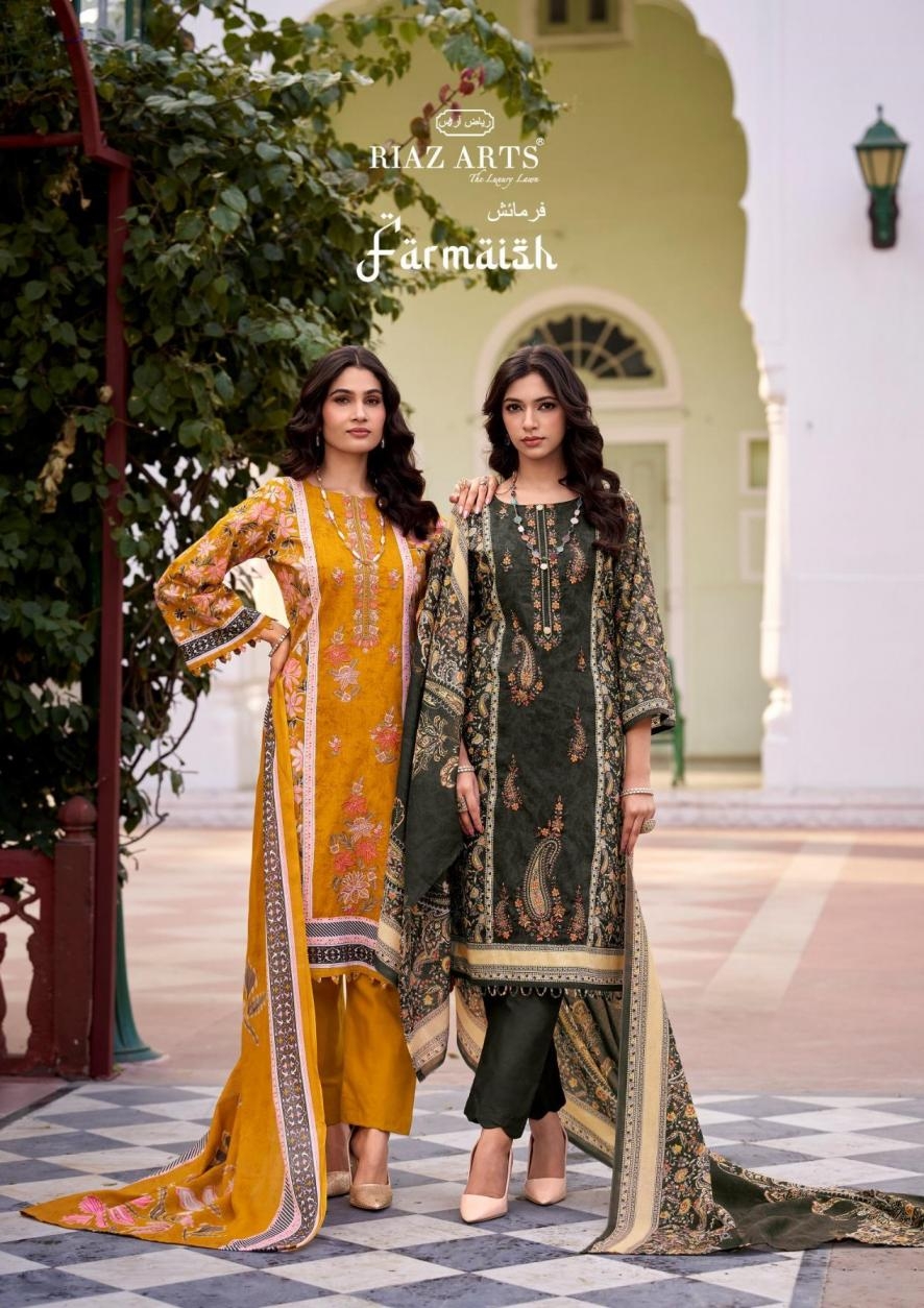 riaz arts farmaish series 1001-1006 lawn cotton wholesale suit 