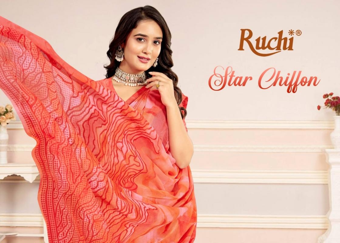ruchi star chiffon vol 225 series 61203 Chiffon wholesale saree