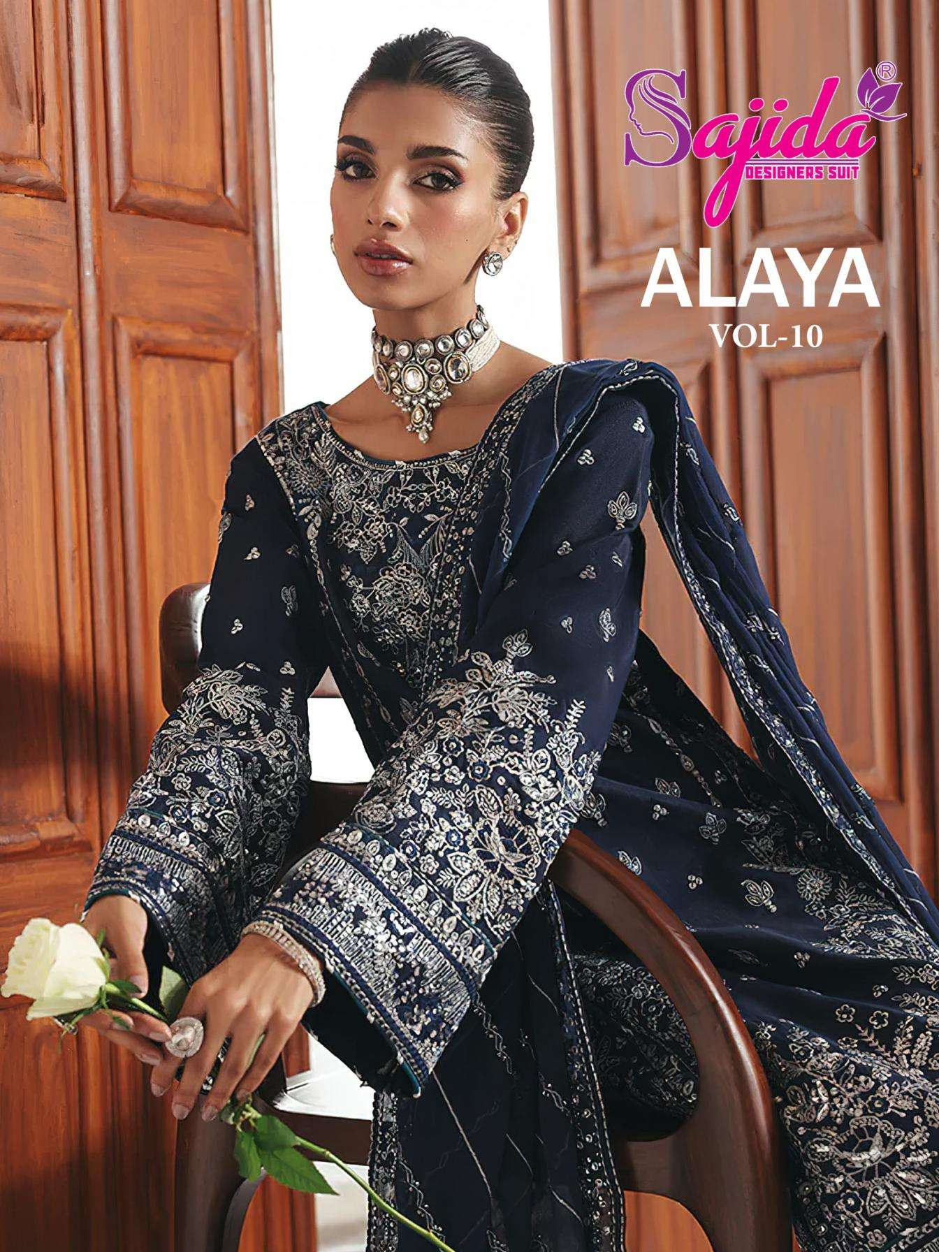 sajida designer alaya vol 10 series 1146-1148 georgetet suit