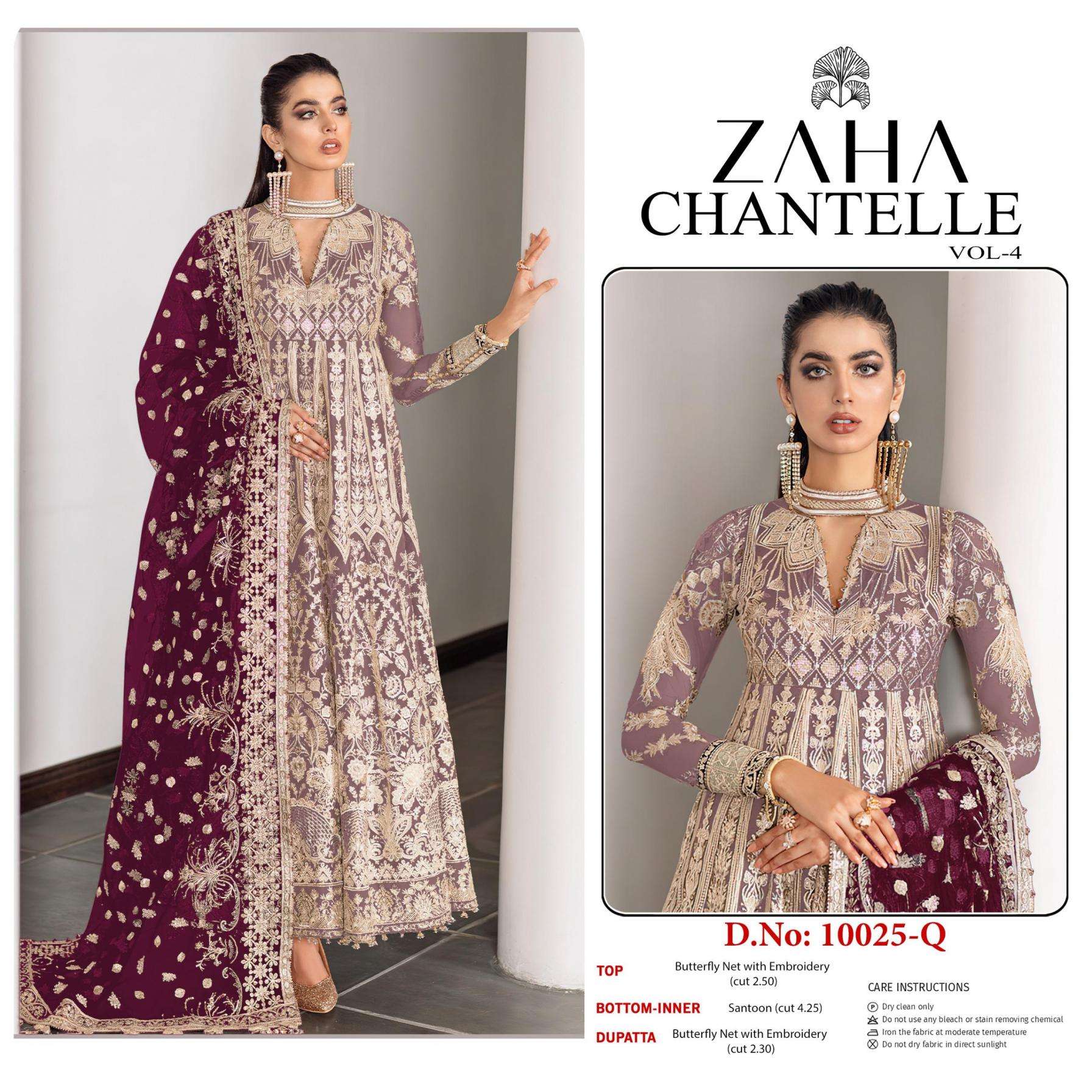 sajida designer chantelle vol 4 series 10025 butterfly net pakistani suit
