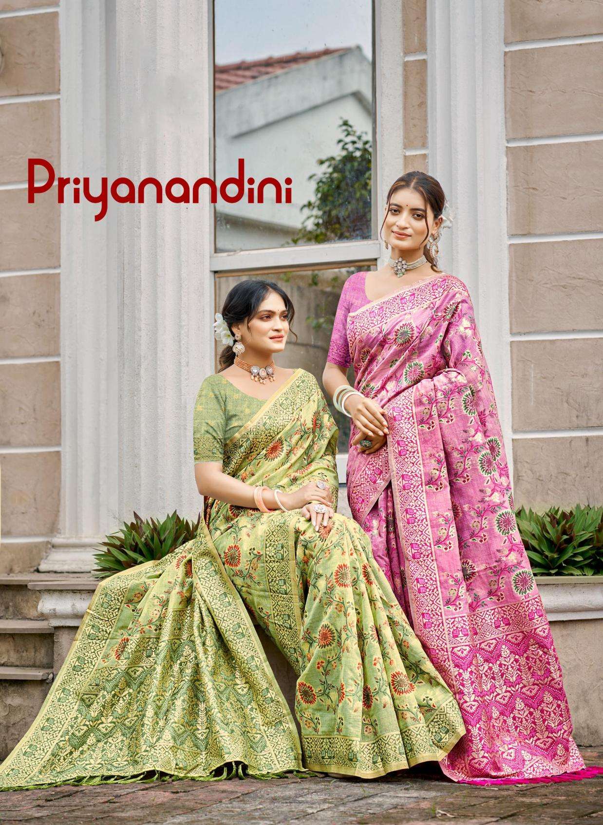 Sangam Prints Bunawat - Priyanandini  series 1001-1006 Cotton Silk wholesale saree