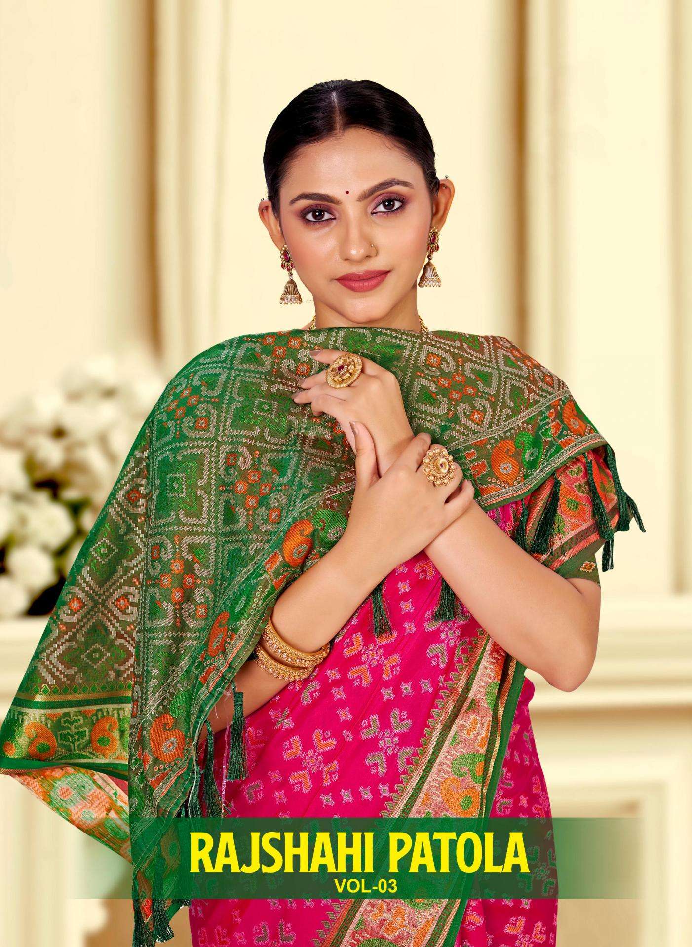 Sangam Prints Bunawat - Rajshahi Patola-03 series 1001-1004 Patola Silk saree