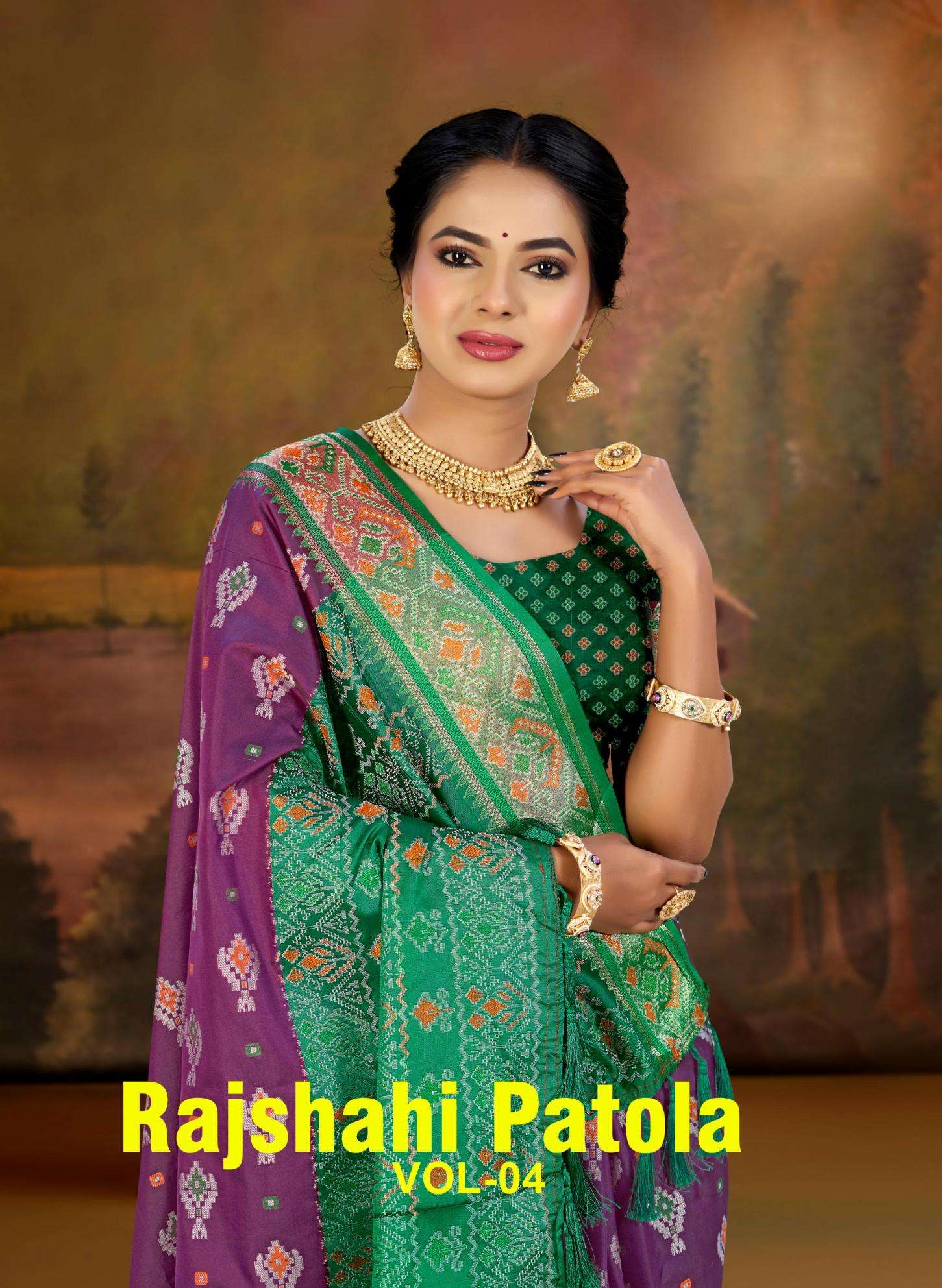 Sangam Prints Bunawat - Rajshahi Patola-04 series 1001-1004 Patola Silk saree