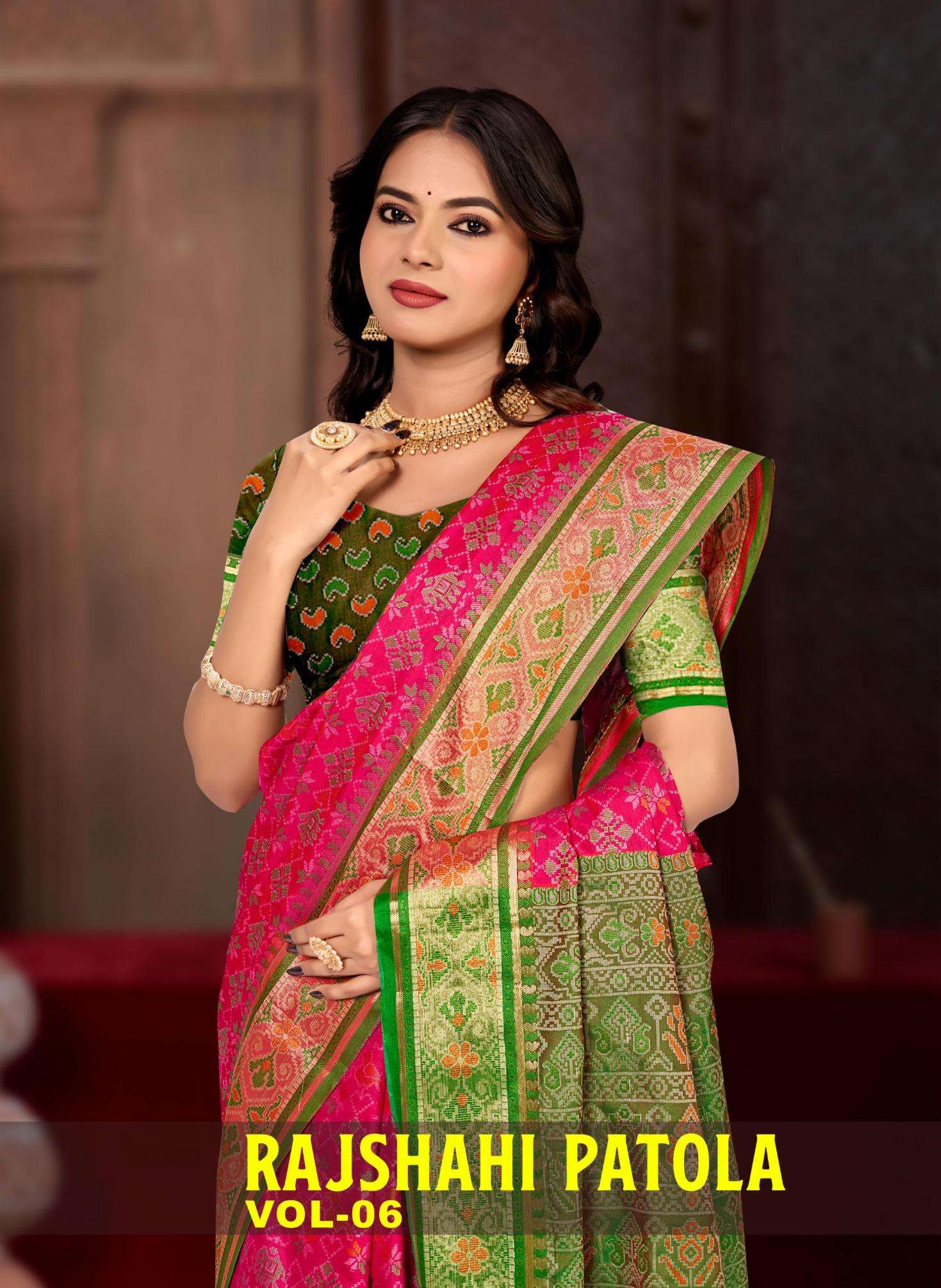 Sangam Prints Bunawat - Rajshahi Patola-06 series 1001-1006 Patola Silk saree