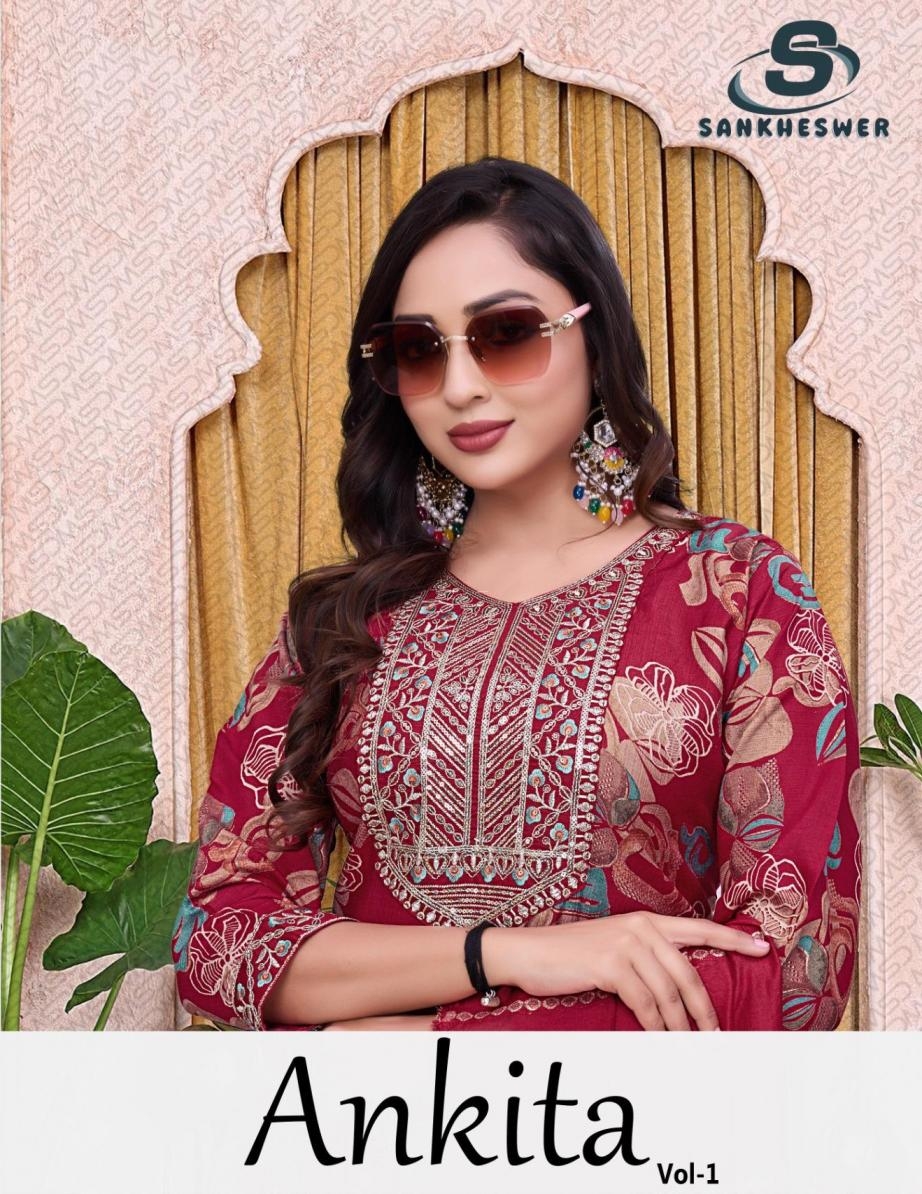 sankheswer ankita vol 1 series 16001-16008 vertican readymade suit 