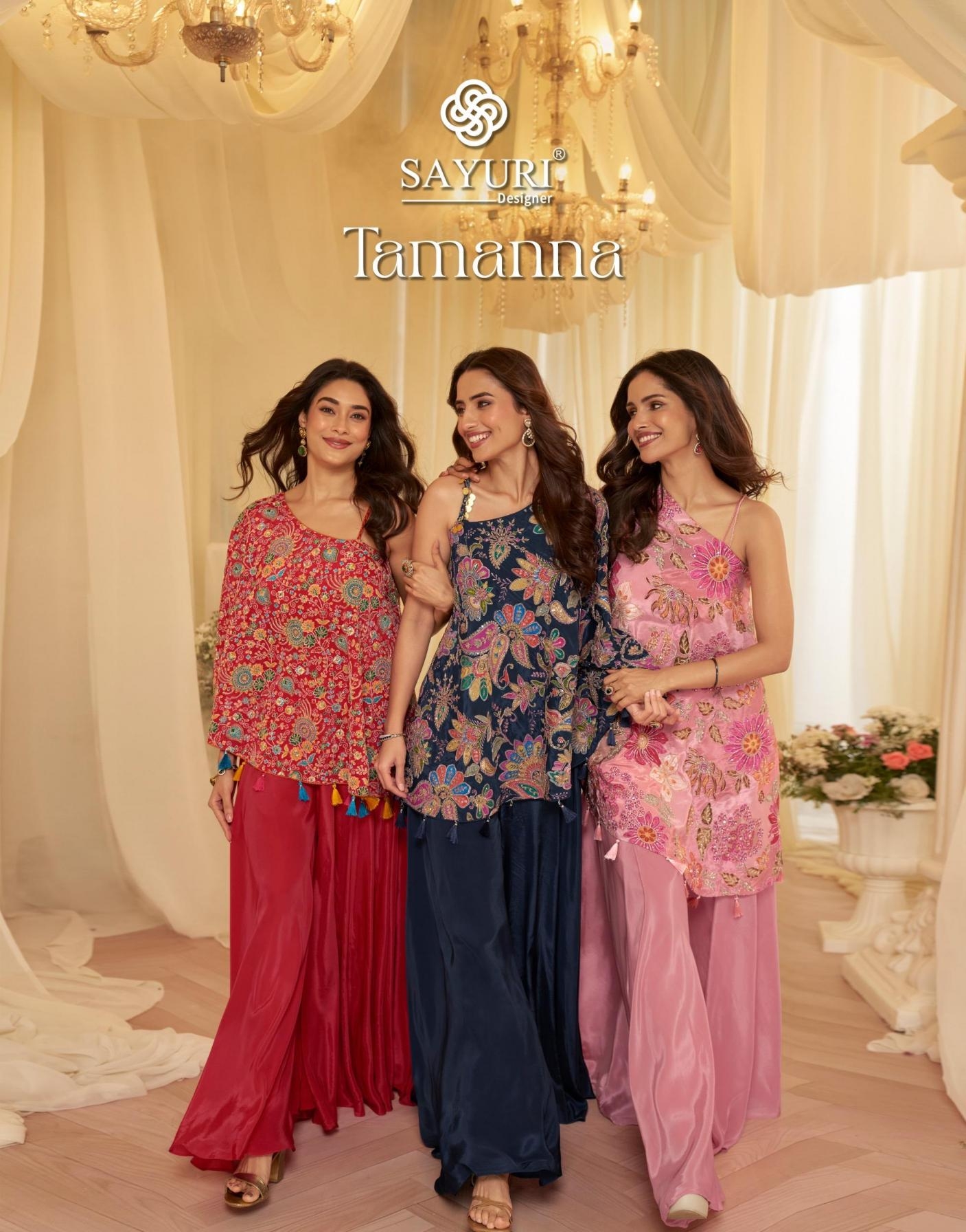 sayuri designer tamanna series 10284-10287 viscose natural crep western dress