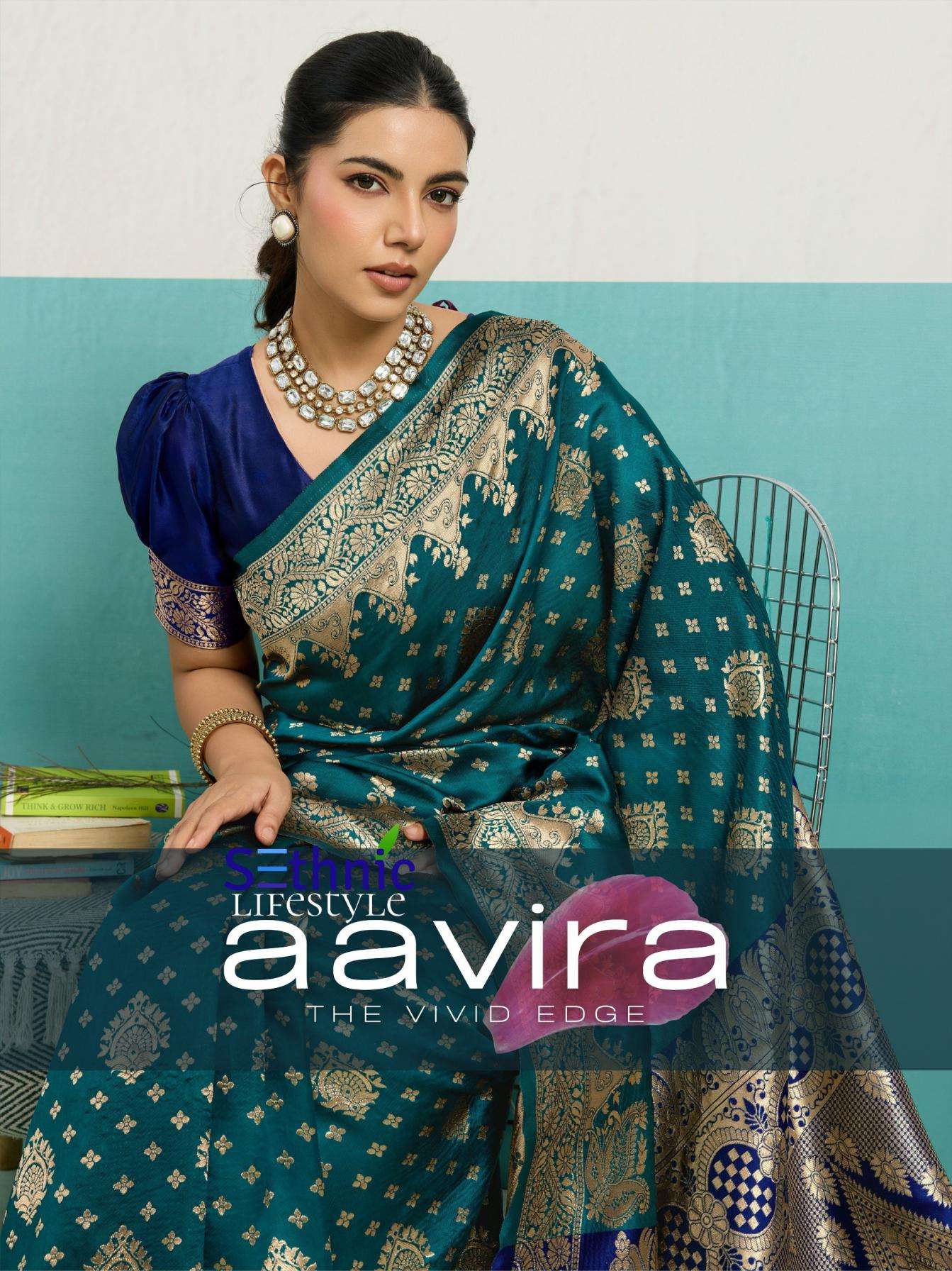 sethnic lifestyle aavira series 107001-107015 Banarasi Silk wholesale saree