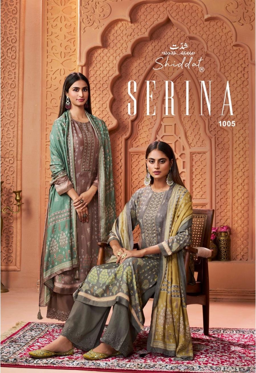 shiddat serina 1005 muslin with organza unstitch suit online
