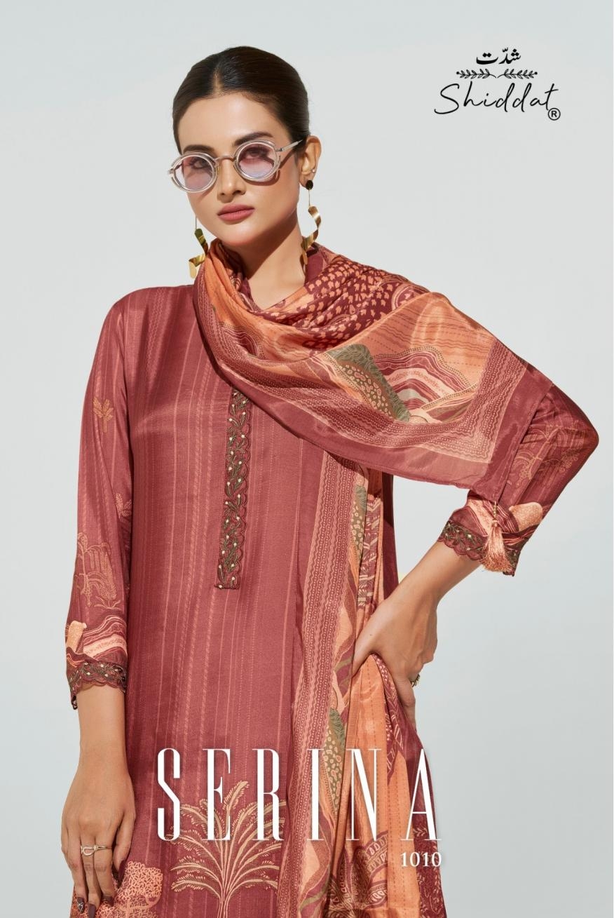 shiddat serina 1010 pretty look muslin pakistani wholesale suit 