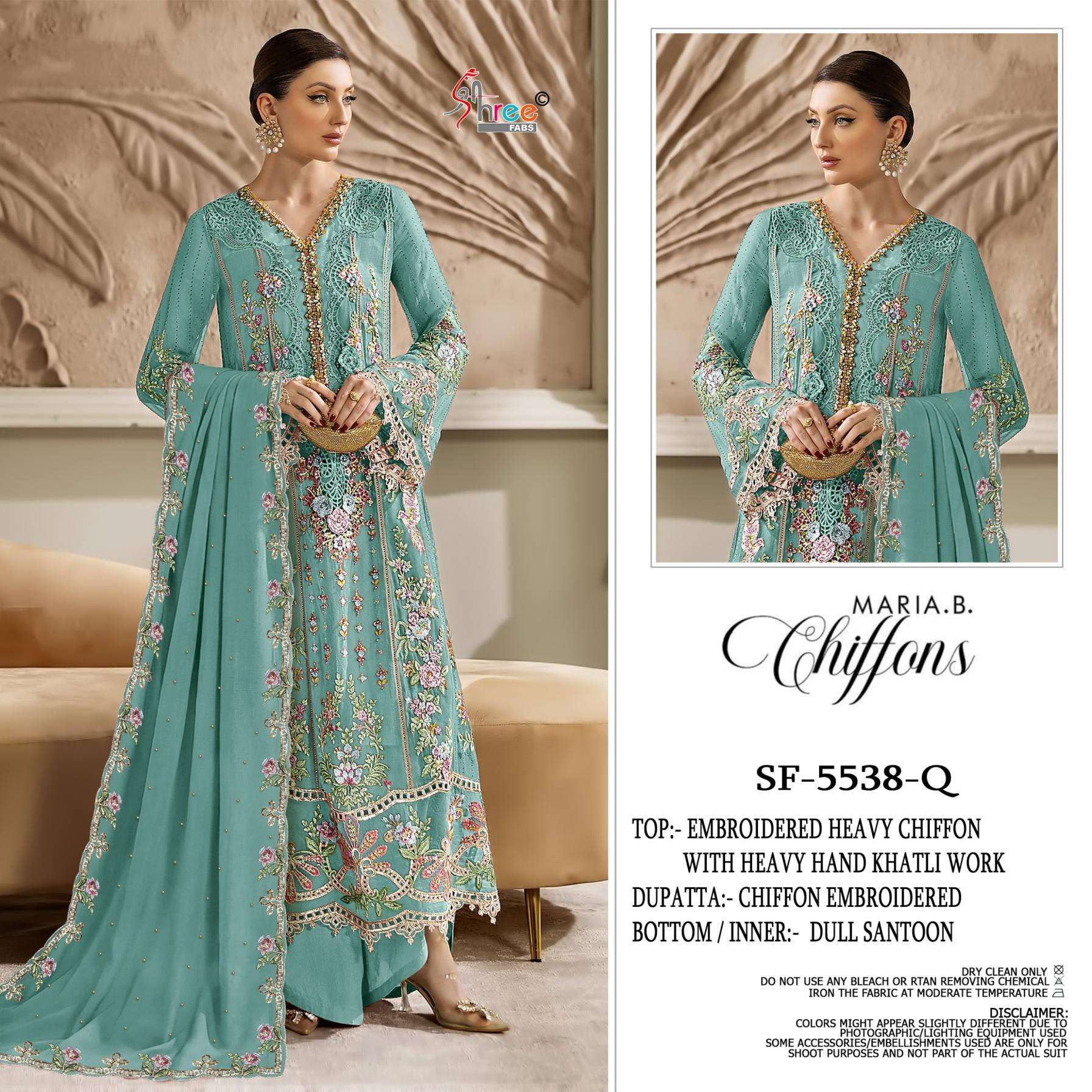 shree fabs 5538 chiffon pakistani suits online sale