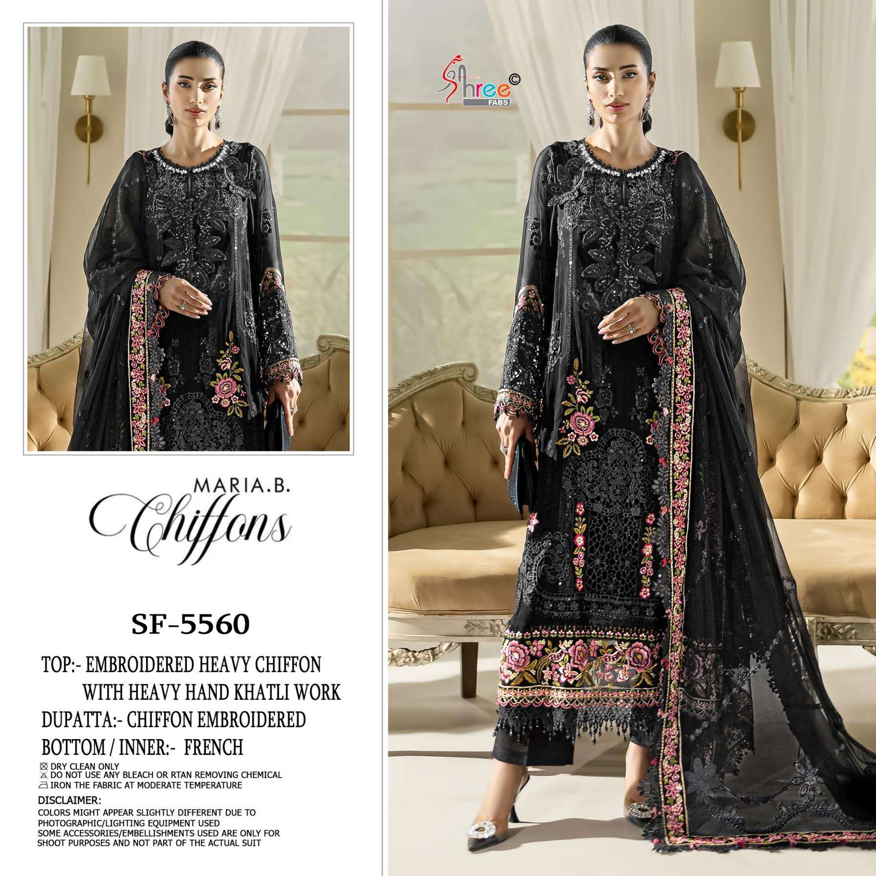 shree fabs 5560 designer chiffon pakistani suits