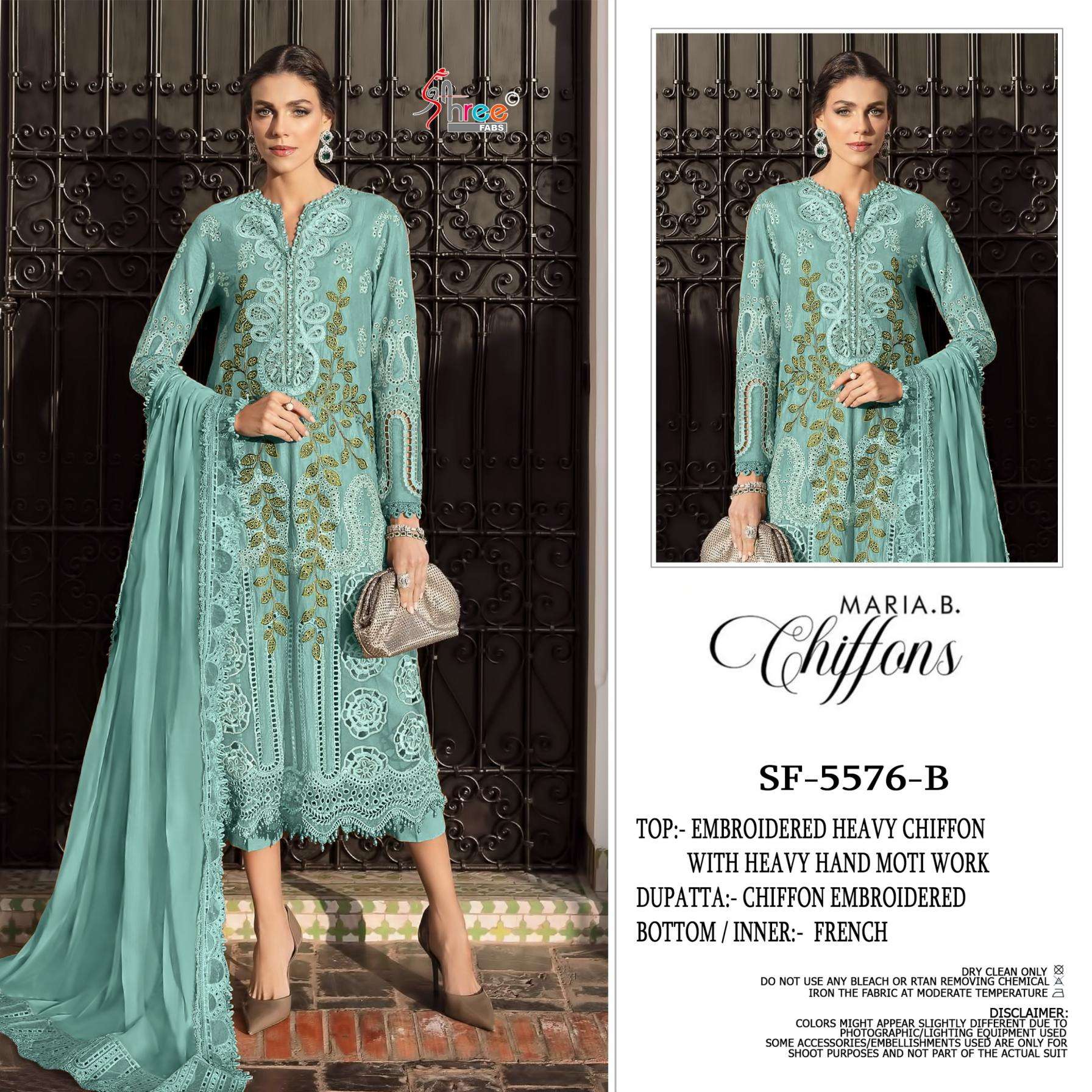 shree fabs 5576 hit design chiffon pakistani wholesale suit 