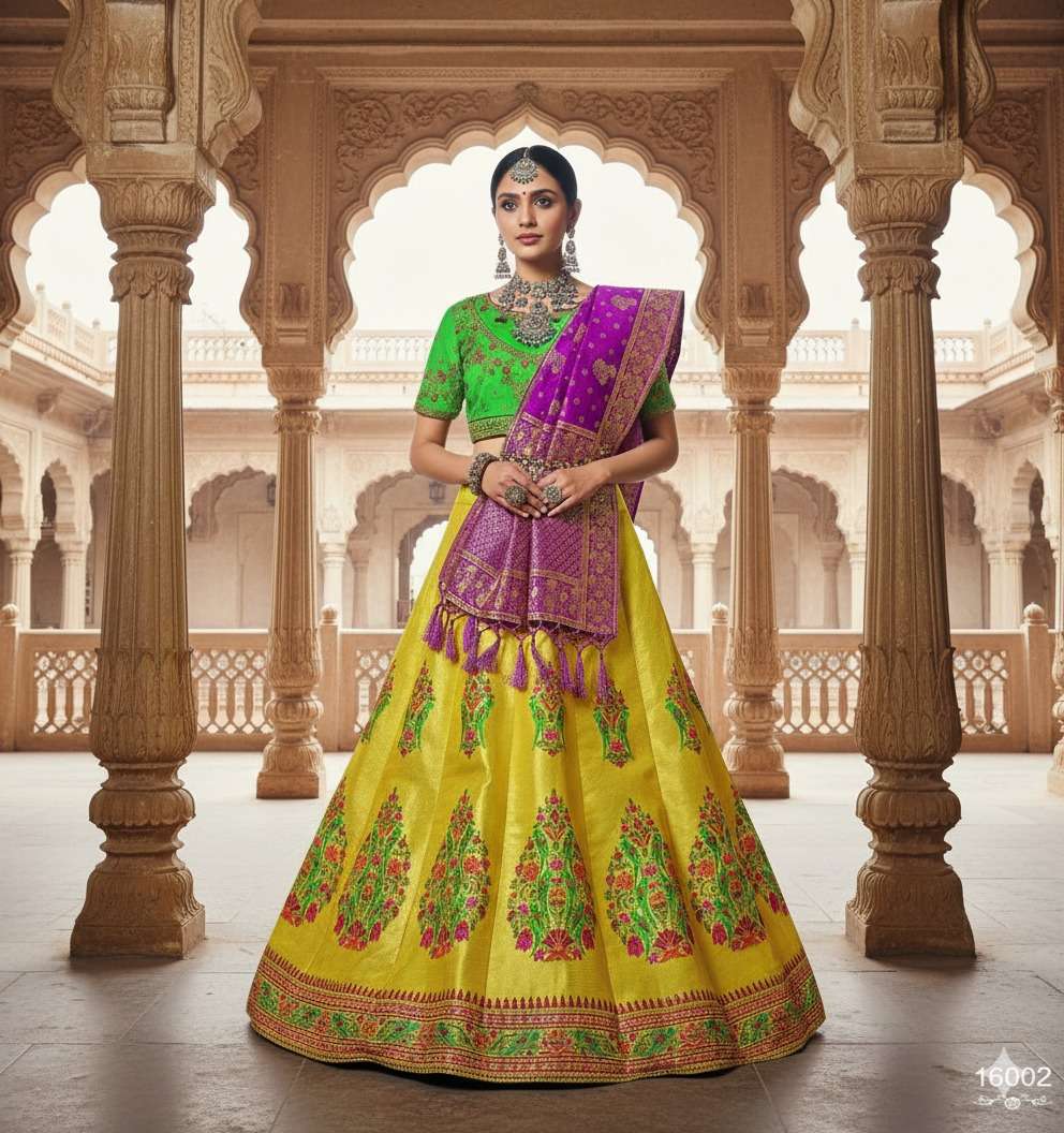SL MIX FESTIVAL WEAR LEHENGA BROCADE SILK WITH WEAVING WORK lehenga 