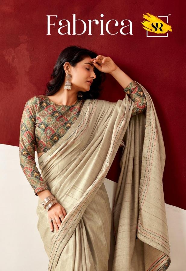 sr fabrica series 1001-1010 handloom tusser with katha work saree 