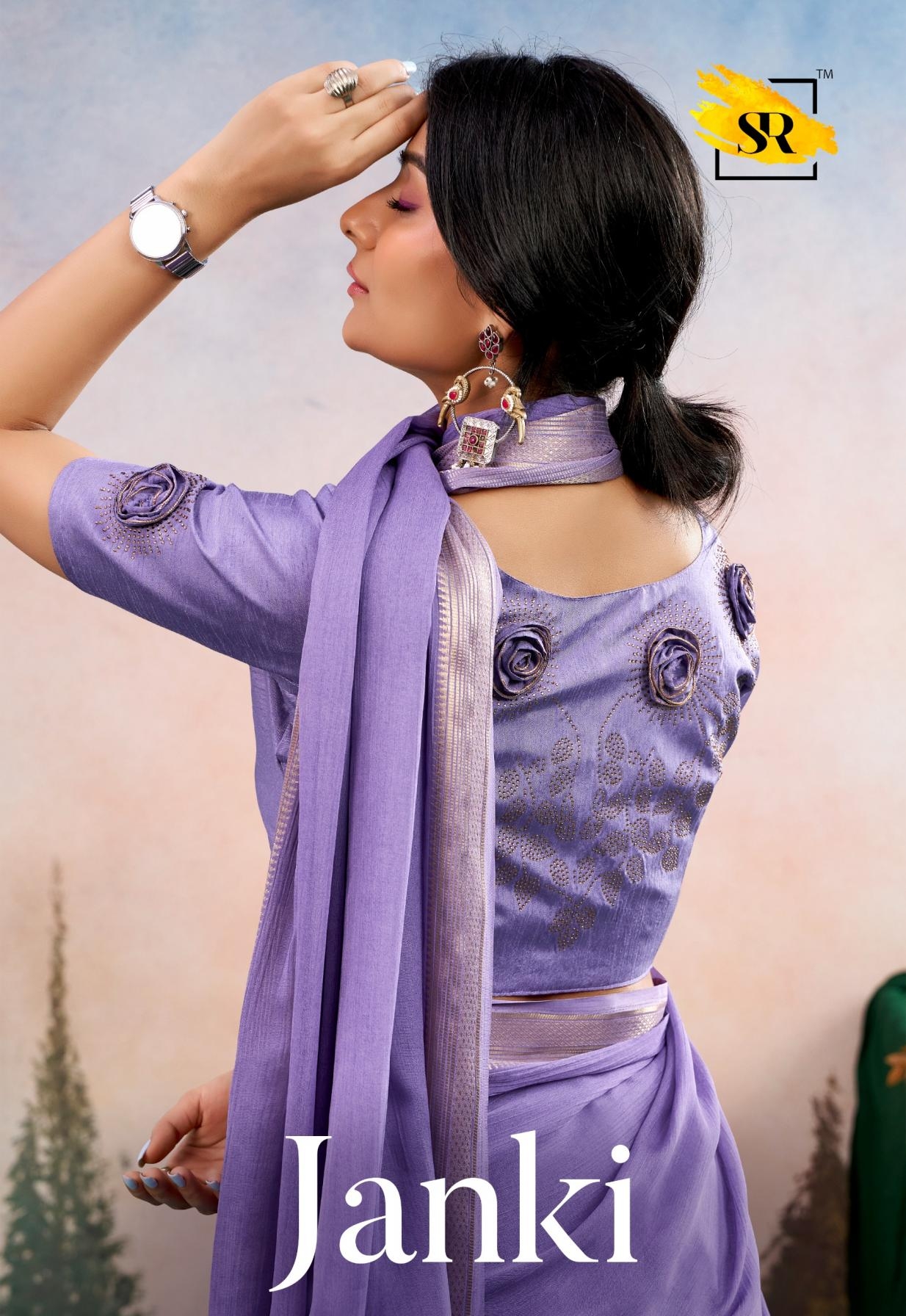 sr sarees janki series 1061-1070 CHINON wholesale saree