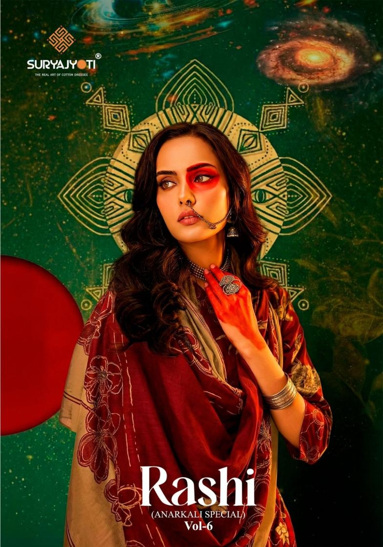 suryajyoti rashi vol 6 series 6001-6010 cotton readymade suit 