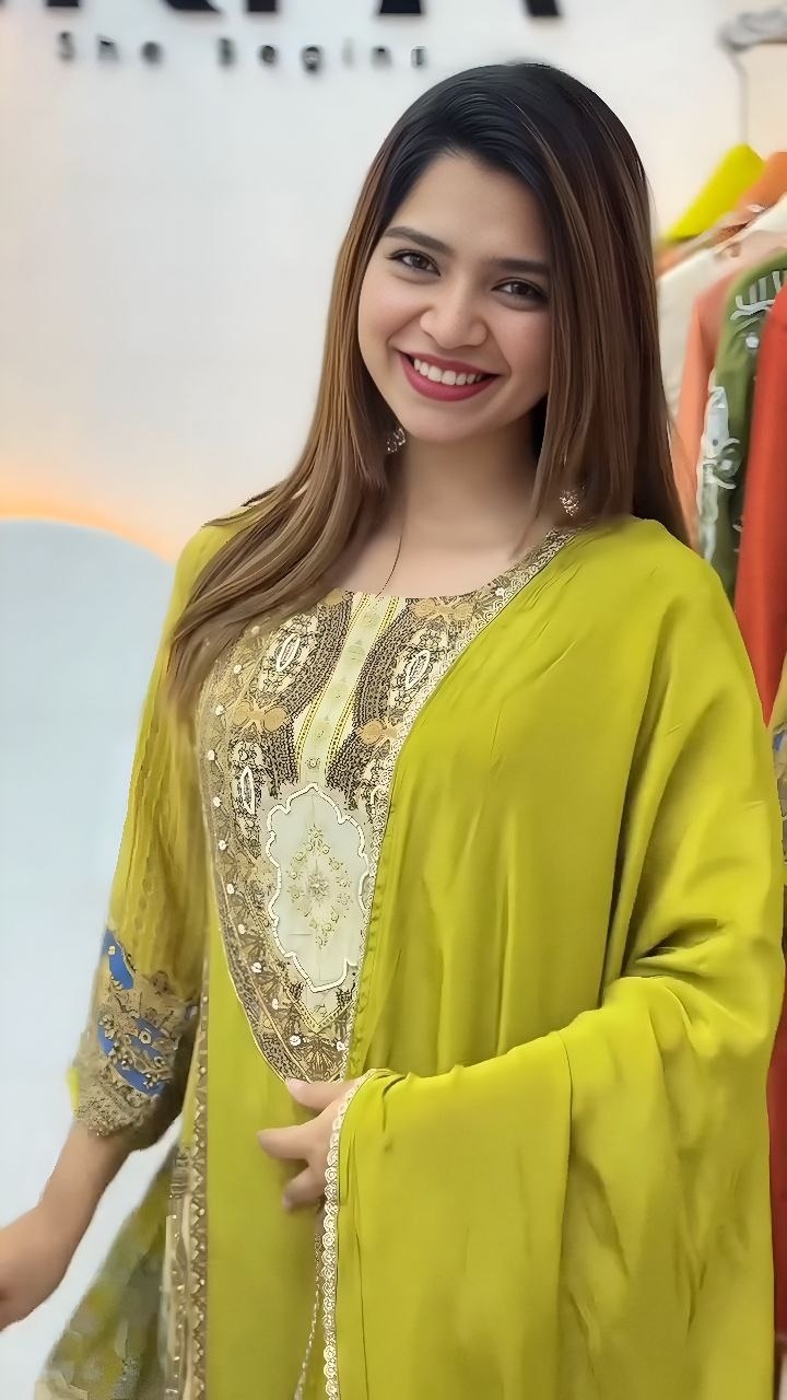 VASU HEAVY FRENCH CREP WITH DIGITAL PRINT WITH HANDwork readymade suit