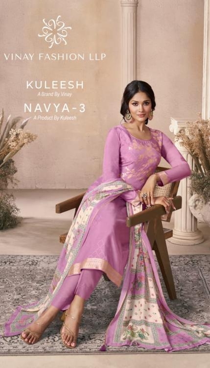 vinay kuleesh navya vol 3 series 74761-74764 weaved viscose muslin suit