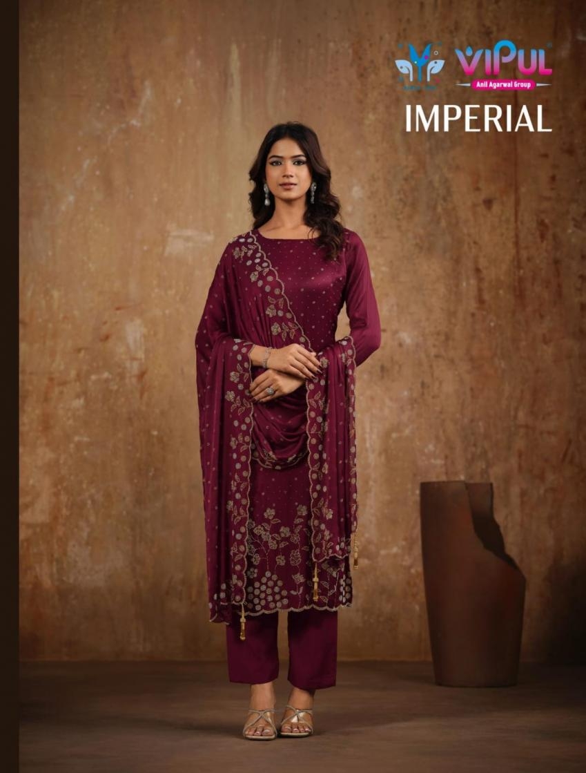 vipul Imperial series 6801-6806 satin chiffon wholesale suit 