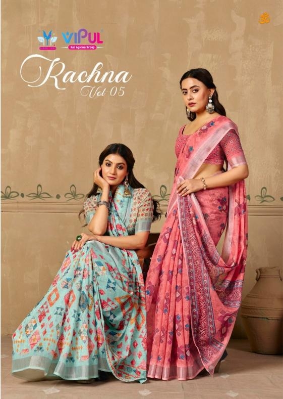 vipul rachna vol 5 by series 93483-93491 linen wholesale saree