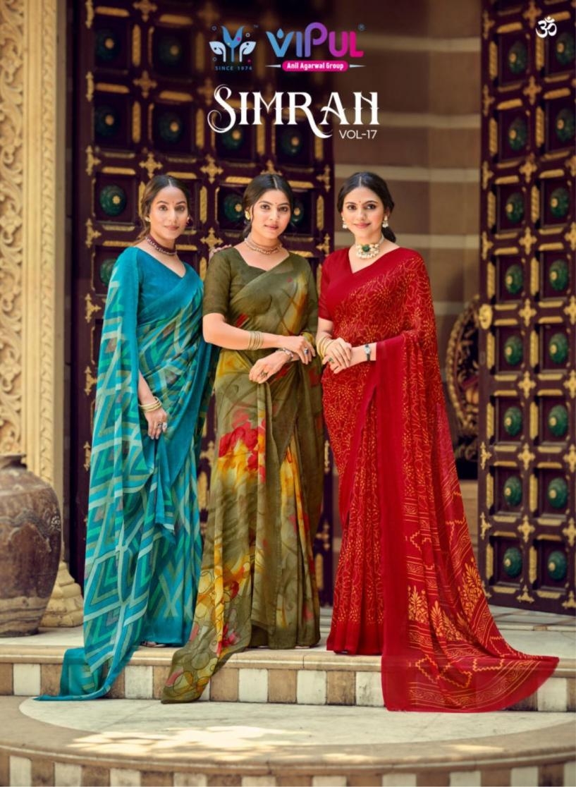 vipul simran vol 17 series 93501-93518 fancy wholesale saree