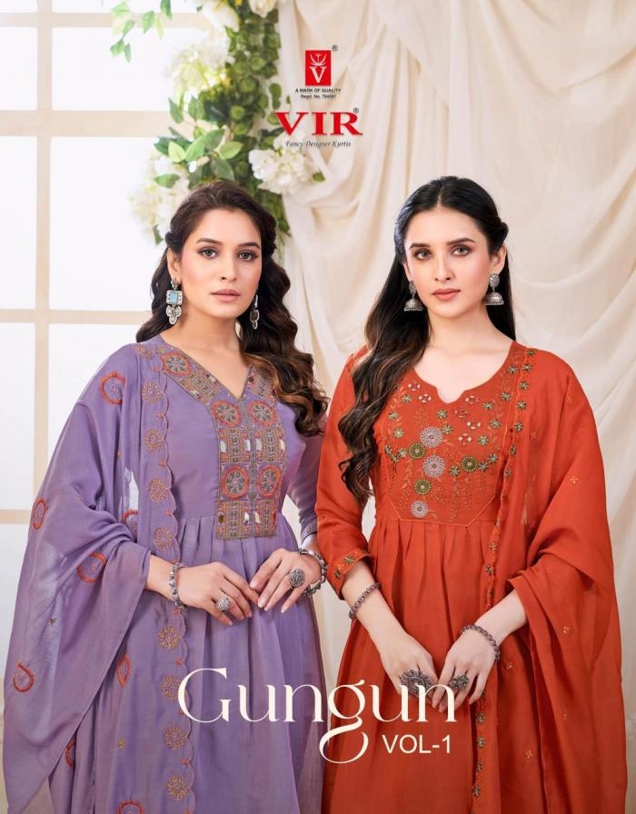 vir gungun vol 1 series 1001-1008 mul chanderi readymade suit