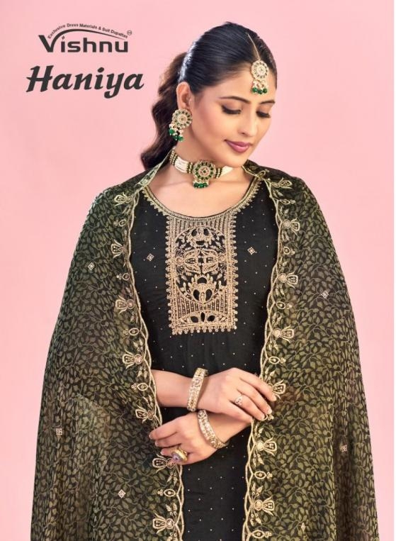 vishnu haniya series 72001-72009 moss with zarkan work wholesale suit