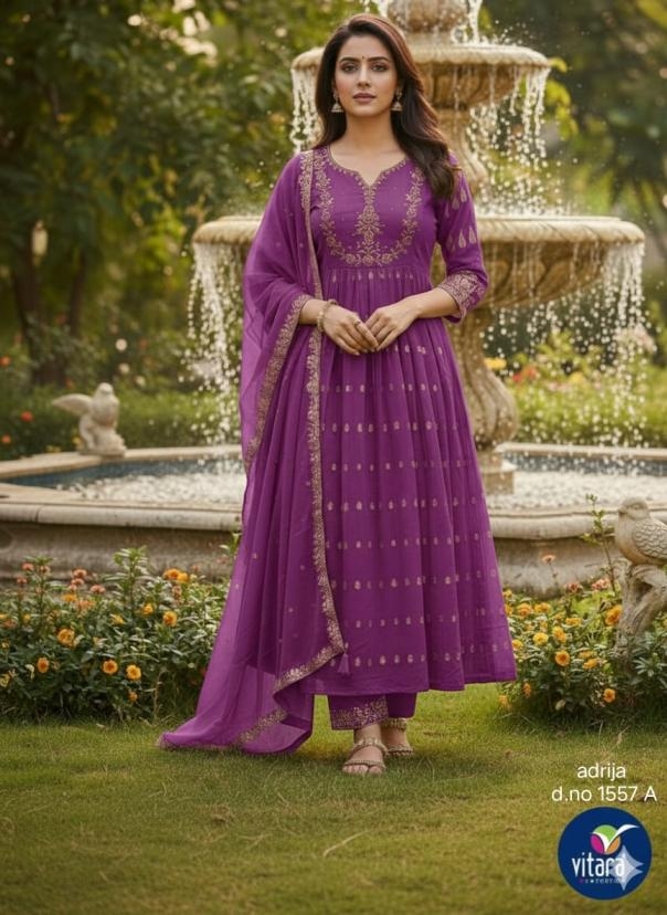 vitara fashion adrija 1557 mul chanderi readymade suit