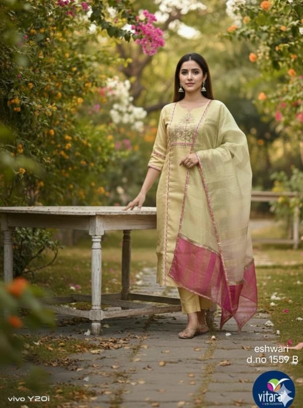 vitara fashion eshwari 1559 viscose tissue wholesale readymade suit
