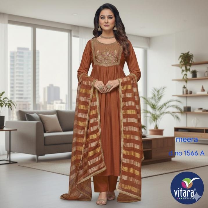 vitara fashion meera 1566 readymade mul chanderi suit