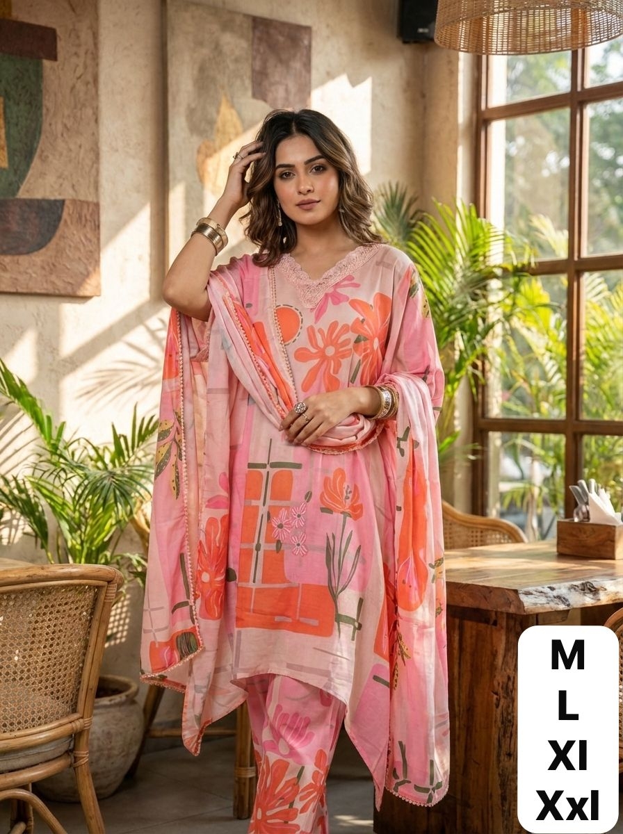 X-Lady launching co-ord sets Premium print Cotton comfort fit pants and pure cotton Dupatta