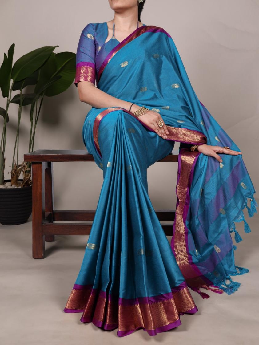 ynf7406 trendy cotton silk Weaving Work With Paithani Concept sarees